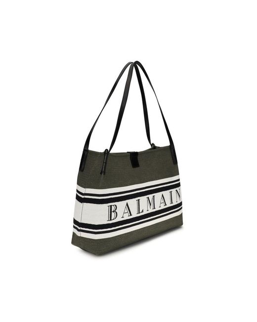 Balmain Black Cotton Shoulder Bag