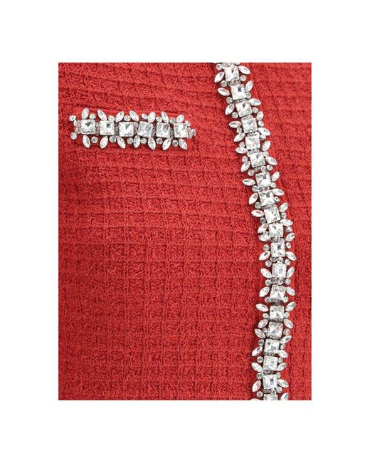 Self-Portrait Red Knit Jacket