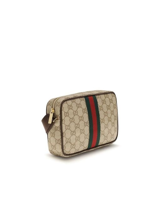 Gucci Gray Beige Cotton Shoulder Bag for men