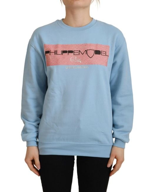Philippe Model Blue Logo Printed Long Sleeves Sweater