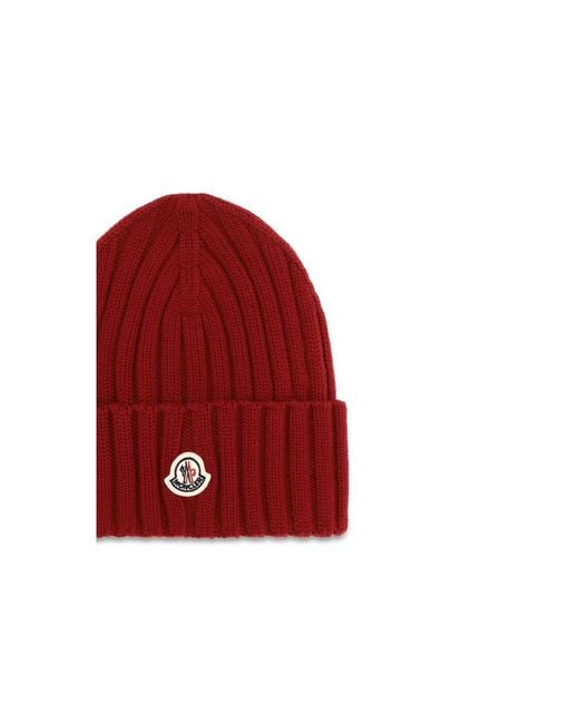 Moncler Red Multicolor Wool Oves Aries Beanie