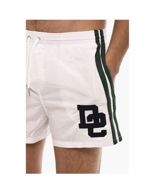 DSquared² White Swim Short With Embossed Logo for men