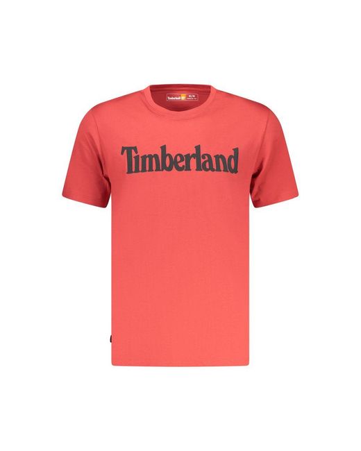 Timberland Pink Rosso Cotton Men's T for men
