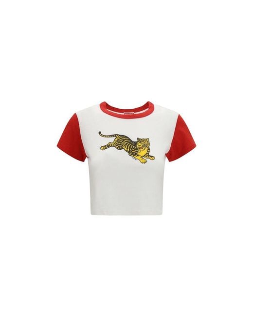 KENZO Red White Cotton Sportswear