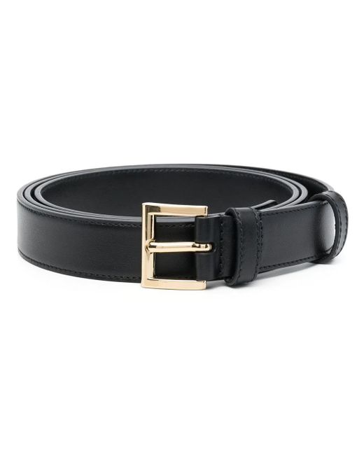 Prada Brown Logo Plaque Leather Belt