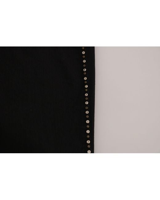 CoSTUME NATIONAL Black Embellished Mid Waist Skinny Denim Jeans