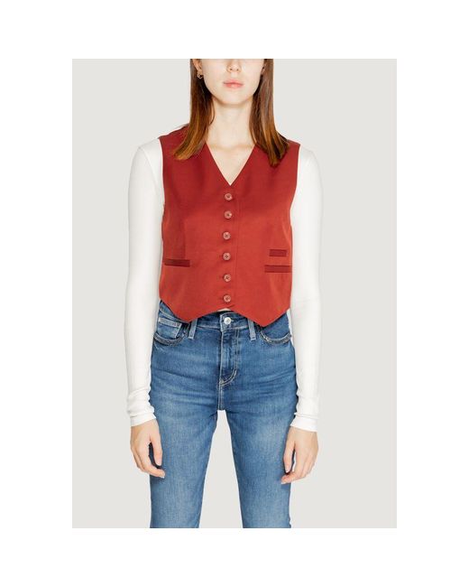 Vero Moda Red Polyester Vest