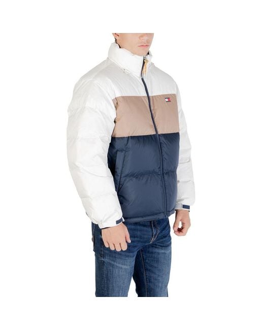 Tommy Hilfiger Blue Cream Recycled Polyester Bomber for men