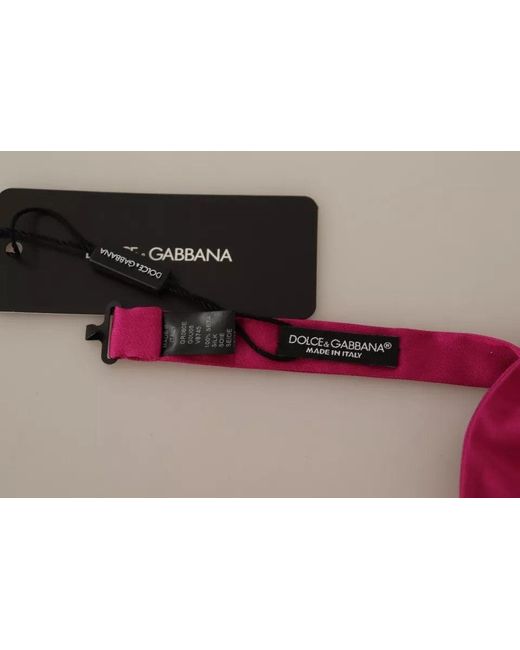 Dolce & Gabbana Black 100% Silk Adjustable Neck Bow Tie for men