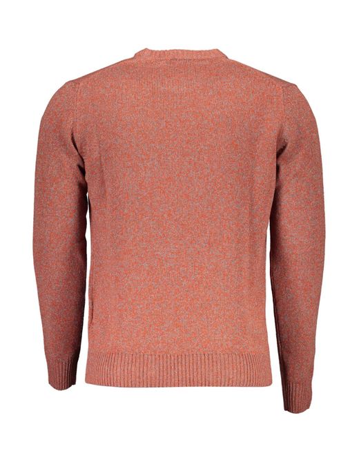 Harmont & Blaine Pink Elegant Crew Neck Sweater With Embroidery for men