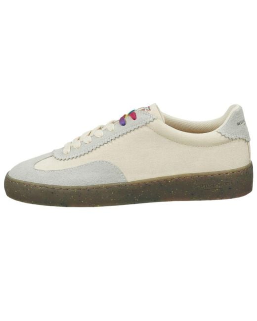 Scotch & Soda White Linen Low Top Sneakers for men