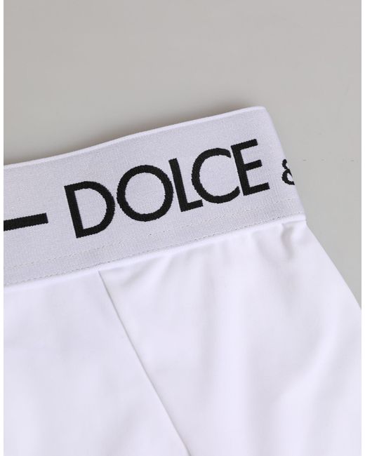 Dolce & Gabbana Blue White Nylon Logo Waistband Coulotte Underwear