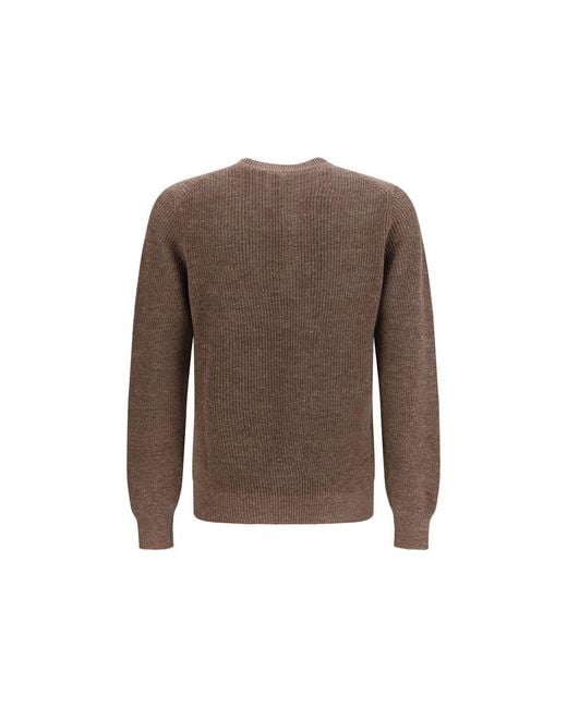 Brunello Cucinelli Brown Linen Sweatshirt for men