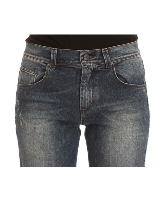 Ermanno Scervino Blue Wash Cotton Blend Slim Fit Jeans
