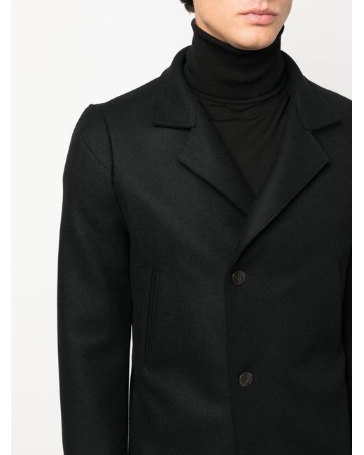 SAPIO Black Double-Breasted Cotton-Wool Blazer for men