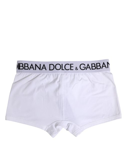 Dolce & Gabbana White Cotton Stretch Regular Boxer Underwear Elastane Clothing for men