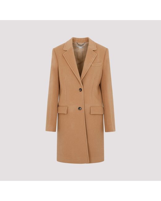 Stella McCartney Brown New Camel Wool Structured Coat