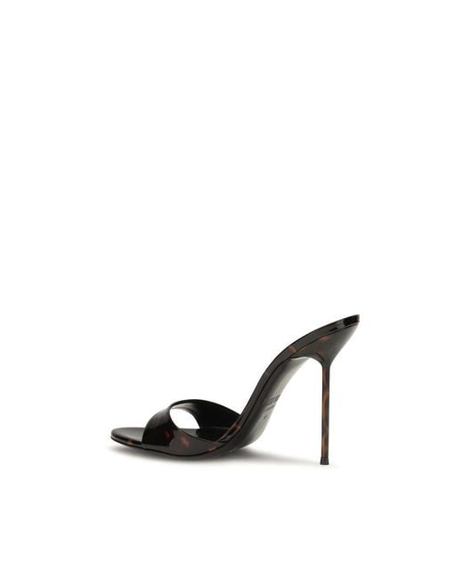 Paris Texas Black Calf Leather Bos Taurus Mules