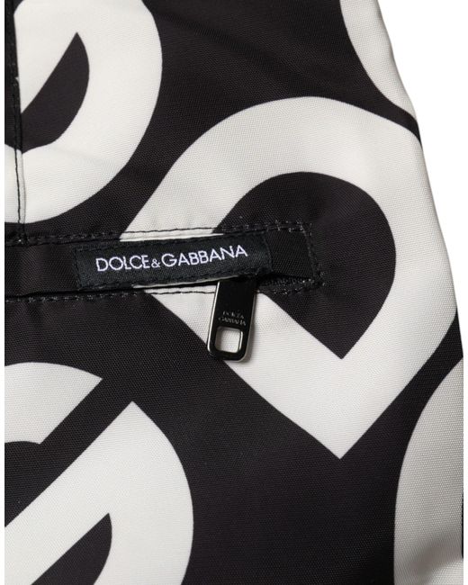 Dolce & Gabbana Black Dg Logo Swim Trunks for men