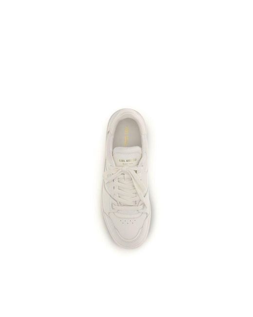 Axel Arigato White Gray Calf Leather Bos Taurus Low Top Sneakers for men