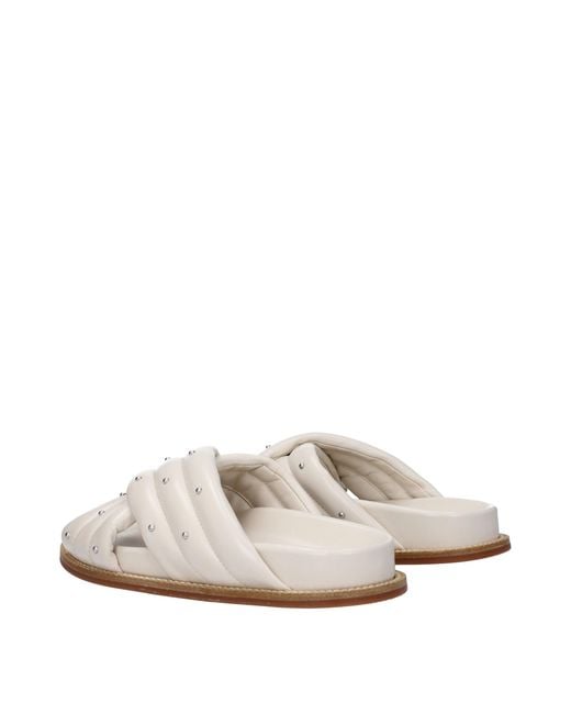 Fabiana Filippi White Studded Leather Sandals