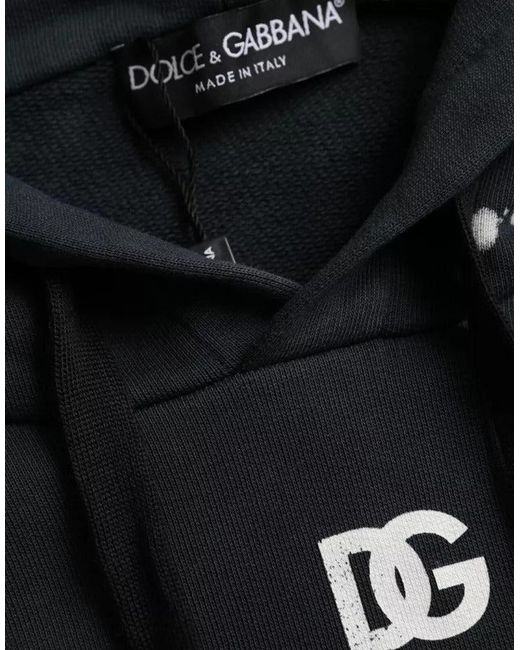 Dolce & Gabbana Black Sicilian Hooded Sweatshirt Sweater for men