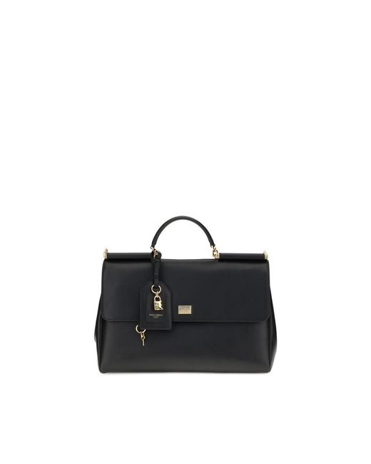 Dolce & Gabbana Black Calf Leather Bos Taurus Shoulder Bag