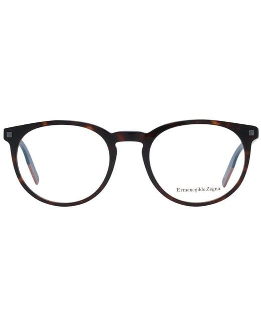 Zegna Black Brown Plastic Glasses (frames) for men