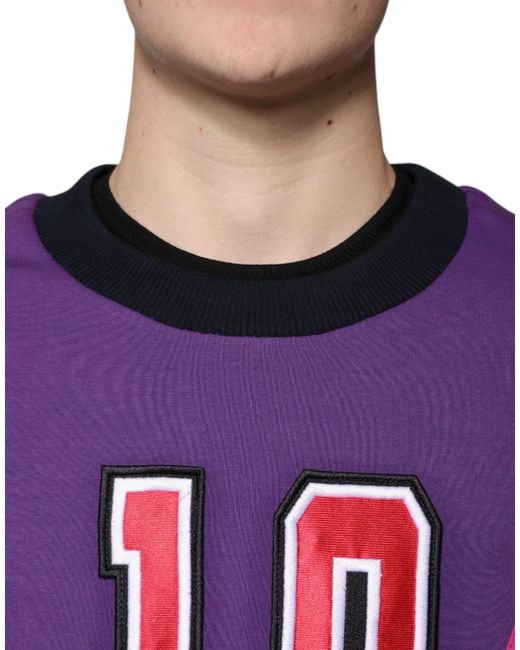 Dolce & Gabbana Pink Multicolor Crew Neck Men Sweatshirt Sweater for men