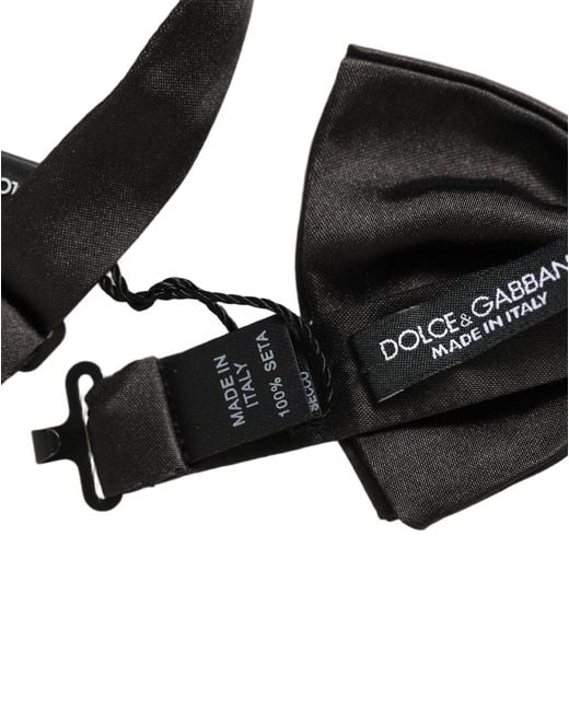 Dolce & Gabbana Black Silk Bow Tie for men