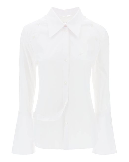 Courreges White Courreges Modular Cotton Poplin Shirt