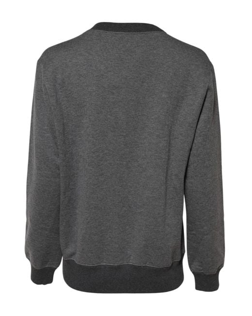 Dolce & Gabbana Gray Dg Logo Embroidered Pullover Sweater