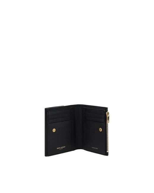 Saint Laurent Black Calf Leather Bos Taurus Wallet