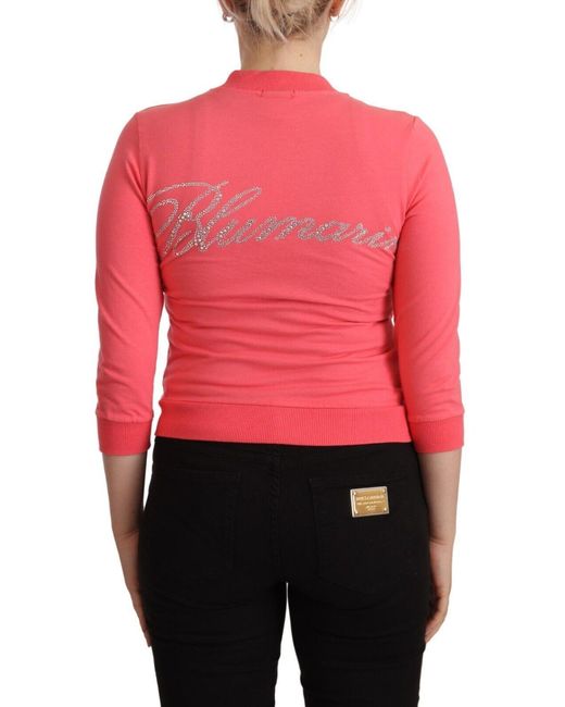 Blumarine Red Elegant Full Zip Sweater