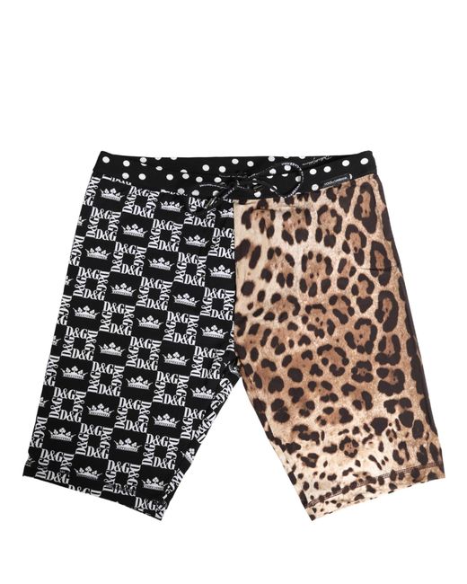 Dolce & Gabbana White Patterned Cycling Bike Shorts Underwear Elastane Nylon for men