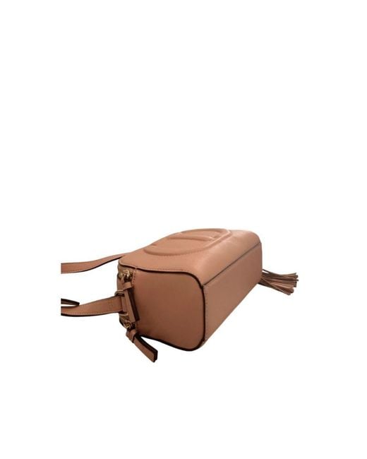 Twinset Brown Pink Faux Leather Crossbody