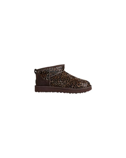 Ugg Brown Suede Leather Ankle Boots