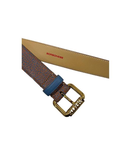 Borbonese Brown Leather Belt With Gold Buckle | Lyst display picture 2