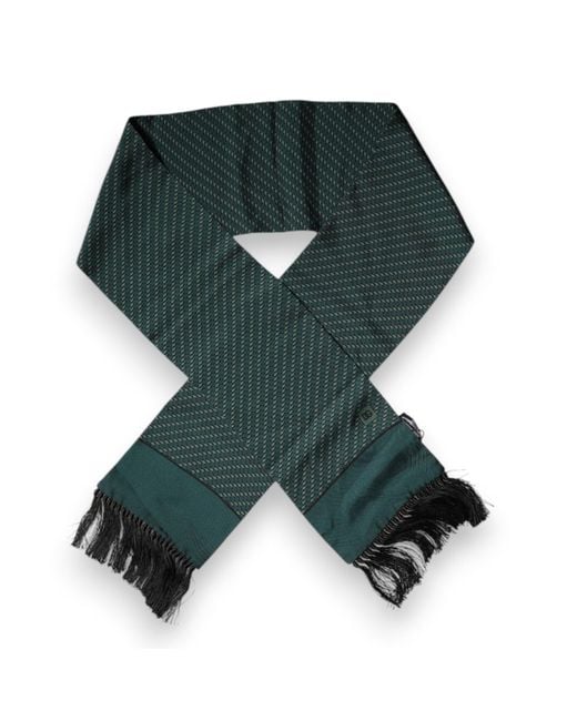 Dolce & Gabbana Green Fantasy Fringes Neck Wrap Scarf for men