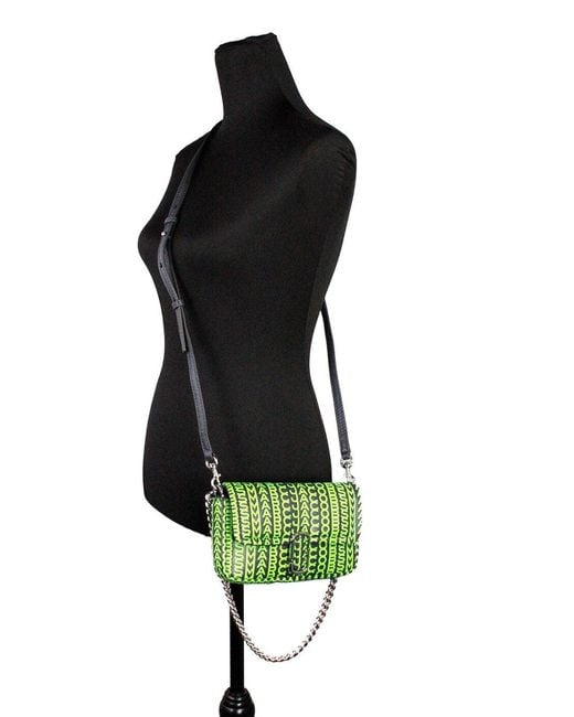 Marc Jacobs Green Neon The Monogram Leather J Mini Shoulder Bag Crossbody
