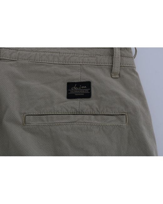 Daniele Alessandrini Natural Cotton Stretch Slim Fit Trouser Beige Tsh1382 for men