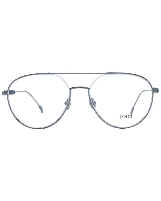 Tod's Metallic Gray Metal Glasses (frames) for men