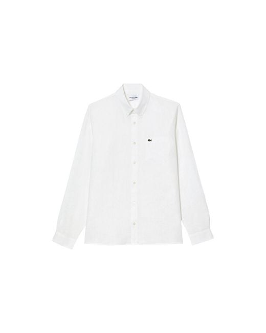 Lacoste White Linen Shirt for men