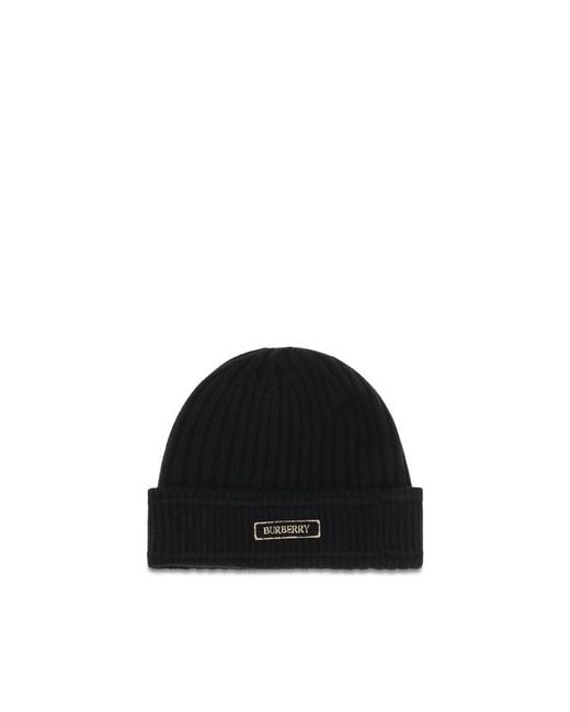 Burberry Black Wool Oves Aries Beanie for men