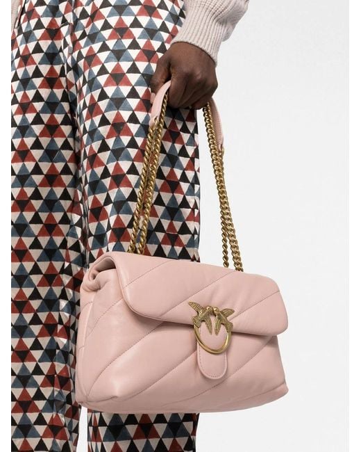 Pinko Brown Love Classic Puff Shoulder Bag