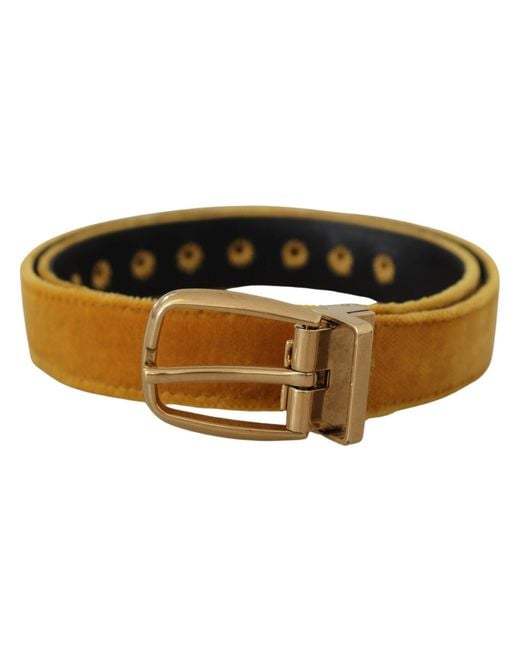 Dolce & Gabbana Black Elegant Velvet Buckle Belt