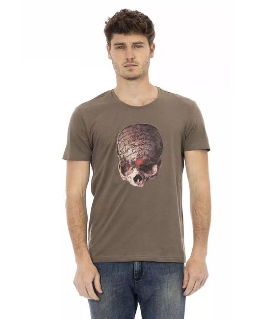 TRUSSARDI ACTION Gray Cotton T-Shirt for men