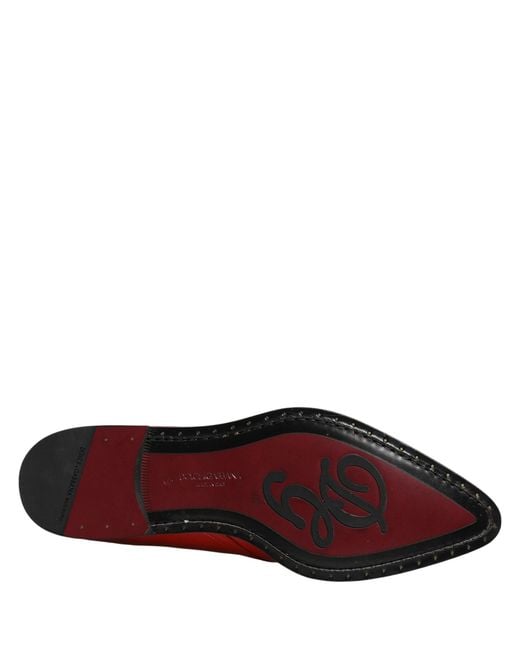 Dolce & Gabbana Red Embellished Men Derby Dress Formal Shoes for men