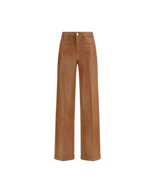 L'Agence Brown Wide Leg Jeans Clayton