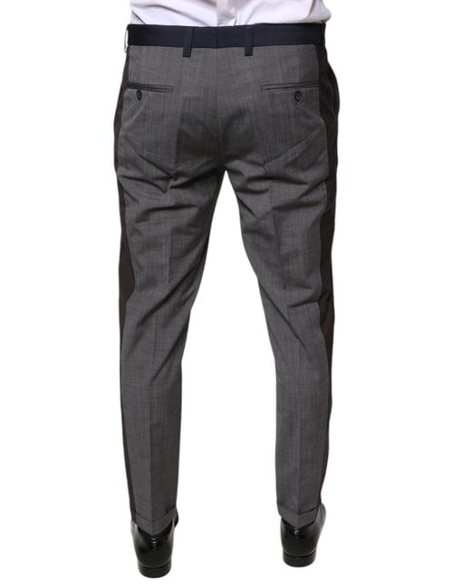 Dolce & Gabbana Blue Cotton Wool Formal Dress Pants for men